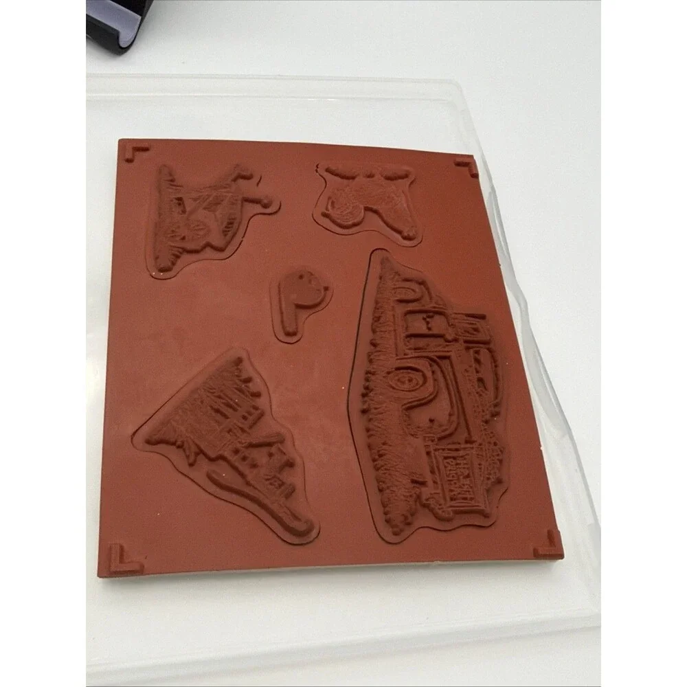 Stampin Up! COUNTRYSIDE 120495 Farm Truck Apples Rooster Stamp Set-5 Craft EUC